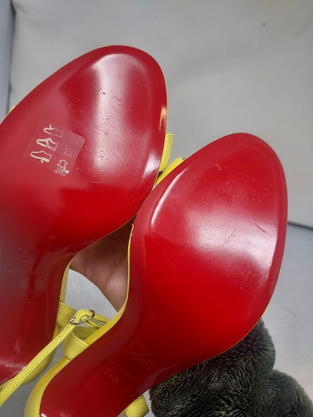 Christian Louboutin Loubigirl Yellow Ankle Strap Heel Sandal - Picture 6 of 12